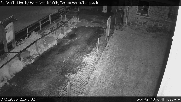 SkiAreál - Horský hotel Vsacký Cáb - Terasa horského hotelu - 30.5.2026 v 21:45