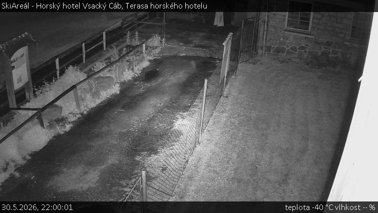 SkiAreál - Horský hotel Vsacký Cáb - Terasa horského hotelu - 30.5.2026 v 22:00