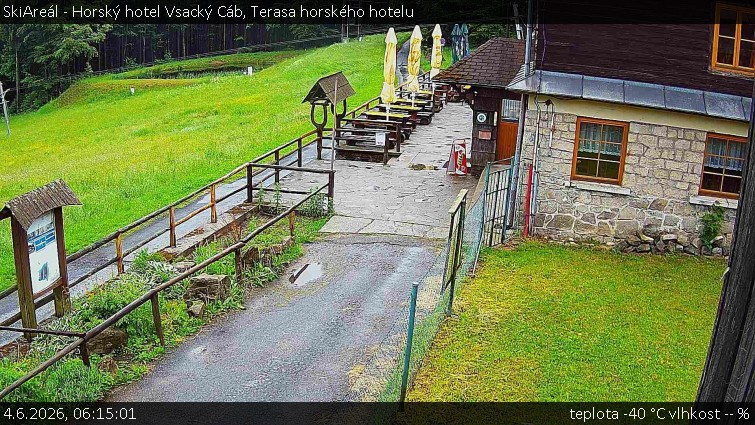 SkiAreál - Horský hotel Vsacký Cáb - Terasa horského hotelu - 4.6.2026 v 06:15