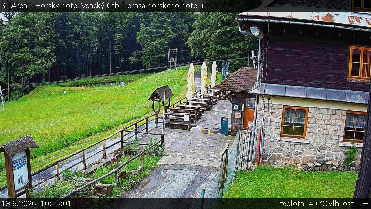 SkiAreál - Horský hotel Vsacký Cáb - Terasa horského hotelu - 13.6.2026 v 10:15