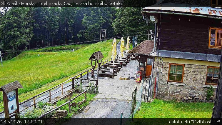 SkiAreál - Horský hotel Vsacký Cáb - Terasa horského hotelu - 13.6.2026 v 12:00