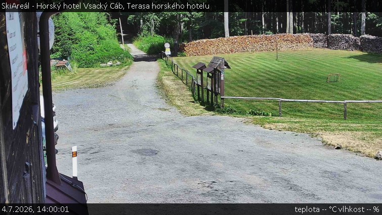 SkiAreál - Horský hotel Vsacký Cáb - Terasa horského hotelu - 4.7.2026 v 14:00