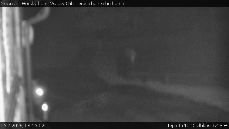 SkiAreál - Horský hotel Vsacký Cáb - Terasa horského hotelu - 25.7.2026 v 03:15