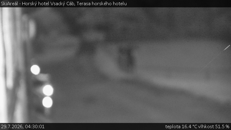 SkiAreál - Horský hotel Vsacký Cáb - Terasa horského hotelu - 29.7.2026 v 04:30