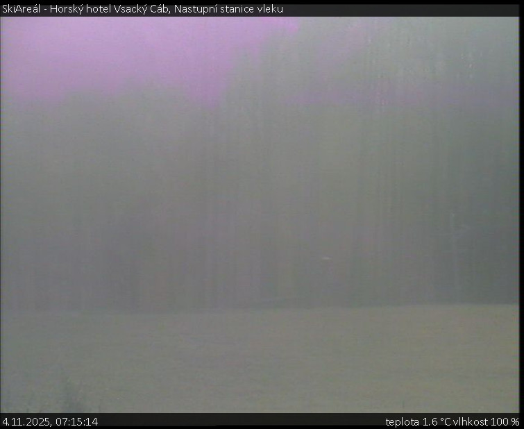 SkiAreál - Horský hotel Vsacký Cáb - Nastupní stanice vleku - 4.11.2025 v 07:15