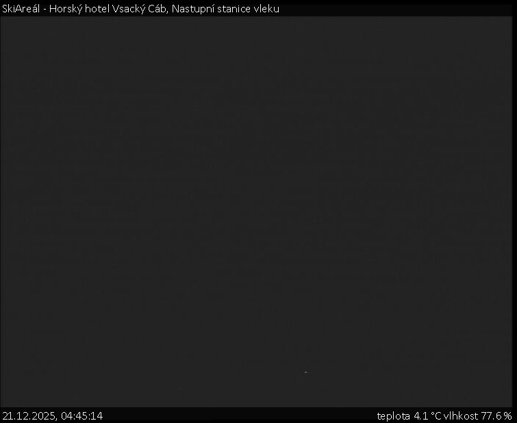 SkiAreál - Horský hotel Vsacký Cáb - Nastupní stanice vleku - 21.12.2025 v 04:45