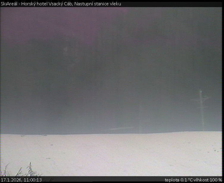 SkiAreál - Horský hotel Vsacký Cáb - Nastupní stanice vleku - 17.1.2026 v 11:00