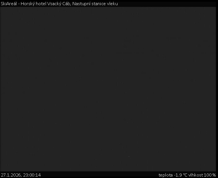 SkiAreál - Horský hotel Vsacký Cáb - Nastupní stanice vleku - 27.1.2026 v 23:00