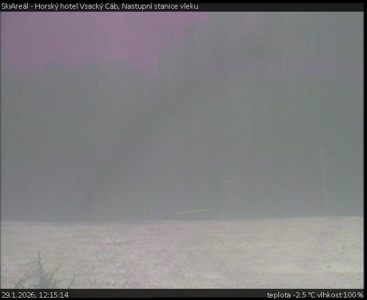 SkiAreál - Horský hotel Vsacký Cáb - Nastupní stanice vleku - 29.1.2026 v 12:15