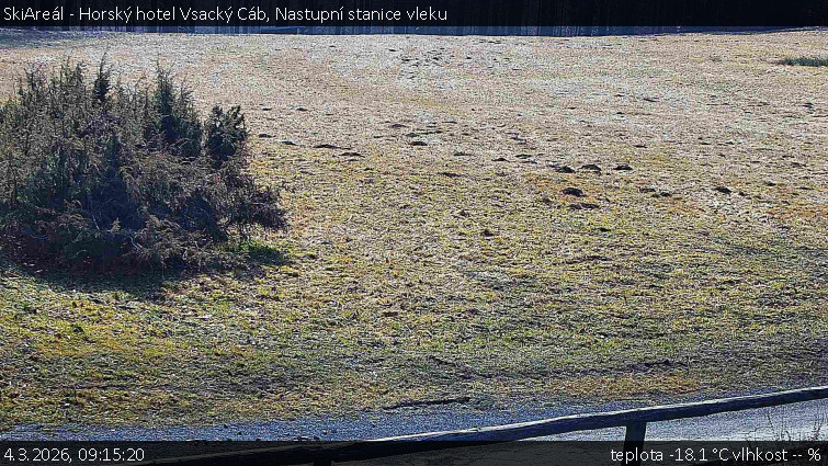 SkiAreál - Horský hotel Vsacký Cáb - Nastupní stanice vleku - 4.3.2026 v 09:15