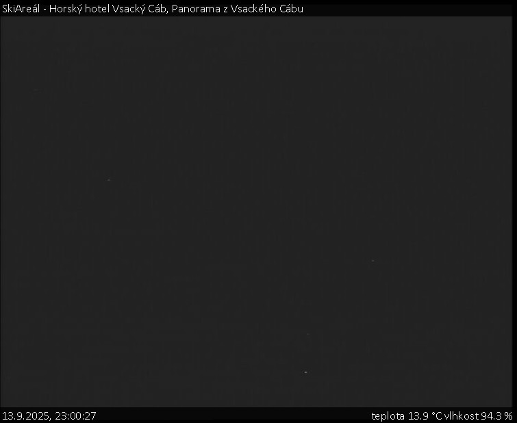 SkiAreál - Horský hotel Vsacký Cáb - Panorama z Vsackého Cábu - 13.9.2025 v 23:00