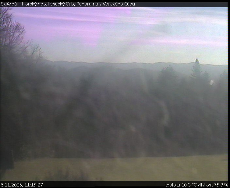 SkiAreál - Horský hotel Vsacký Cáb - Panorama z Vsackého Cábu - 5.11.2025 v 11:15