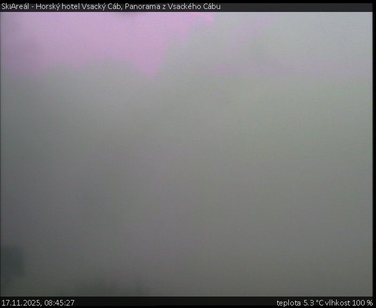 SkiAreál - Horský hotel Vsacký Cáb - Panorama z Vsackého Cábu - 17.11.2025 v 08:45