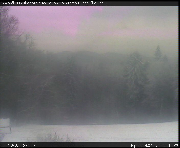 SkiAreál - Horský hotel Vsacký Cáb - Panorama z Vsackého Cábu - 24.11.2025 v 13:00