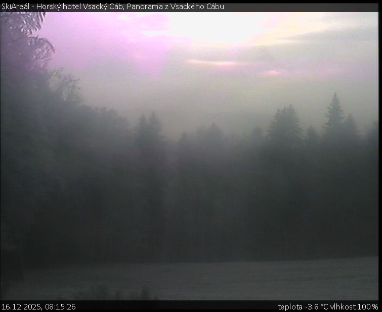 SkiAreál - Horský hotel Vsacký Cáb - Panorama z Vsackého Cábu - 16.12.2025 v 08:15