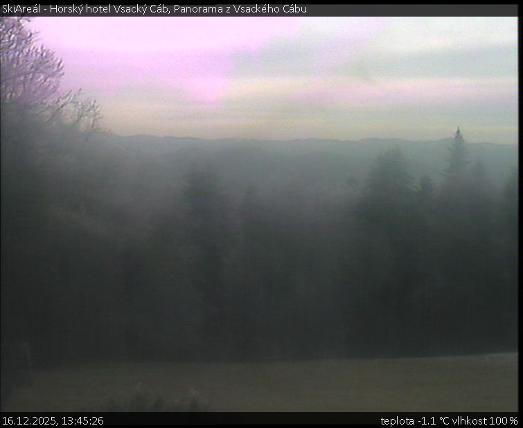 SkiAreál - Horský hotel Vsacký Cáb - Panorama z Vsackého Cábu - 16.12.2025 v 13:45