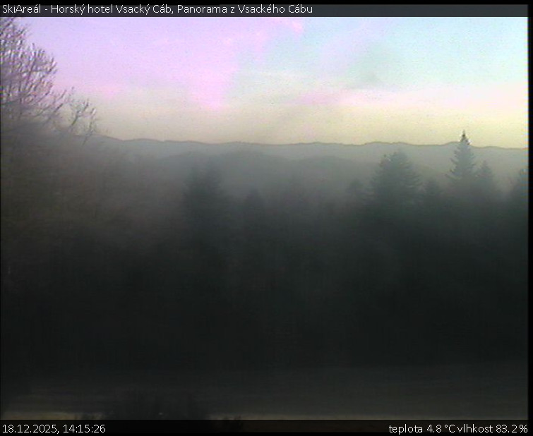 SkiAreál - Horský hotel Vsacký Cáb - Panorama z Vsackého Cábu - 18.12.2025 v 14:15