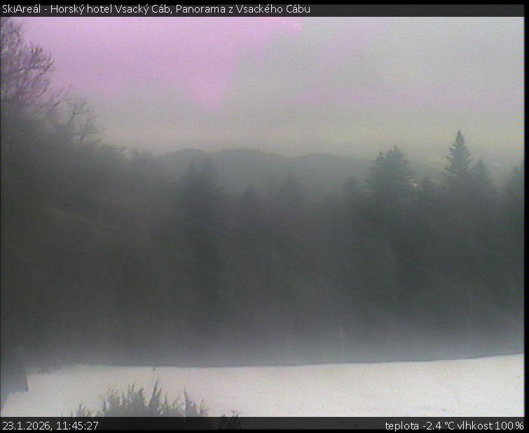 SkiAreál - Horský hotel Vsacký Cáb - Panorama z Vsackého Cábu - 23.1.2026 v 11:45