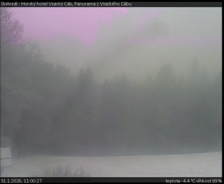 SkiAreál - Horský hotel Vsacký Cáb - Panorama z Vsackého Cábu - 31.1.2026 v 11:00