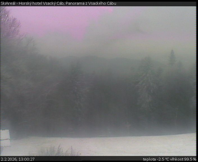 SkiAreál - Horský hotel Vsacký Cáb - Panorama z Vsackého Cábu - 2.2.2026 v 13:00