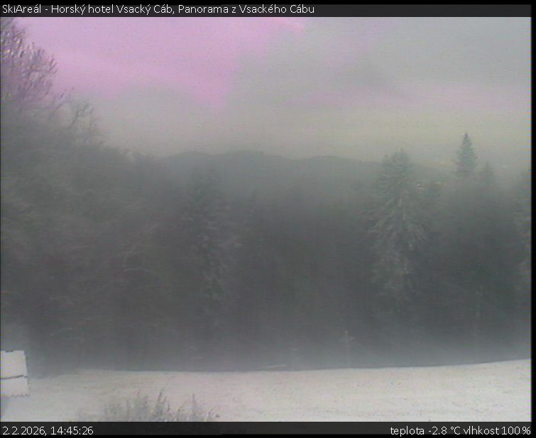 SkiAreál - Horský hotel Vsacký Cáb - Panorama z Vsackého Cábu - 2.2.2026 v 14:45