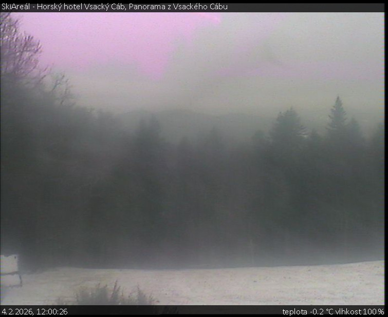 SkiAreál - Horský hotel Vsacký Cáb - Panorama z Vsackého Cábu - 4.2.2026 v 12:00
