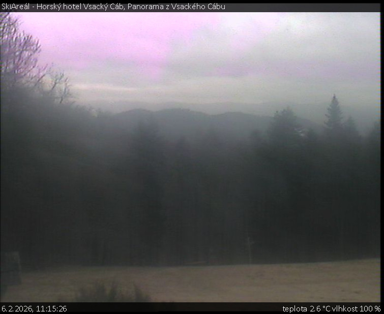 SkiAreál - Horský hotel Vsacký Cáb - Panorama z Vsackého Cábu - 6.2.2026 v 11:15