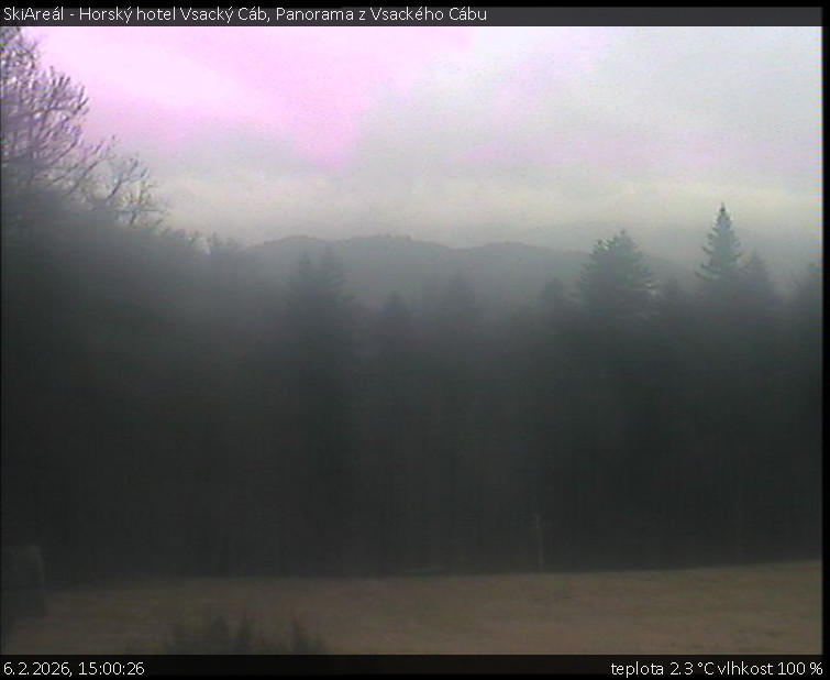 SkiAreál - Horský hotel Vsacký Cáb - Panorama z Vsackého Cábu - 6.2.2026 v 15:00