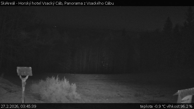 SkiAreál - Horský hotel Vsacký Cáb - Panorama z Vsackého Cábu - 27.2.2026 v 03:45