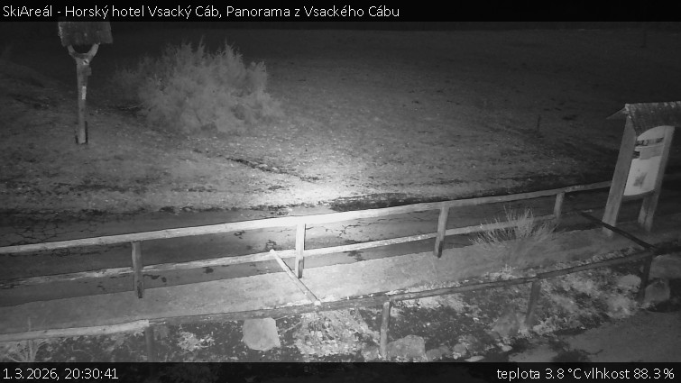 SkiAreál - Horský hotel Vsacký Cáb - Panorama z Vsackého Cábu - 1.3.2026 v 20:30