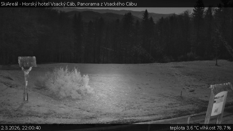 SkiAreál - Horský hotel Vsacký Cáb - Panorama z Vsackého Cábu - 2.3.2026 v 22:00