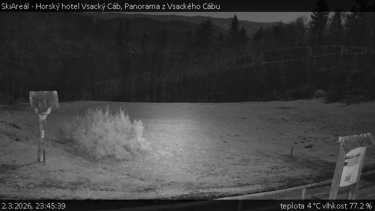 SkiAreál - Horský hotel Vsacký Cáb - Panorama z Vsackého Cábu - 2.3.2026 v 23:45