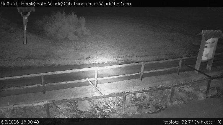 SkiAreál - Horský hotel Vsacký Cáb - Panorama z Vsackého Cábu - 6.3.2026 v 18:30