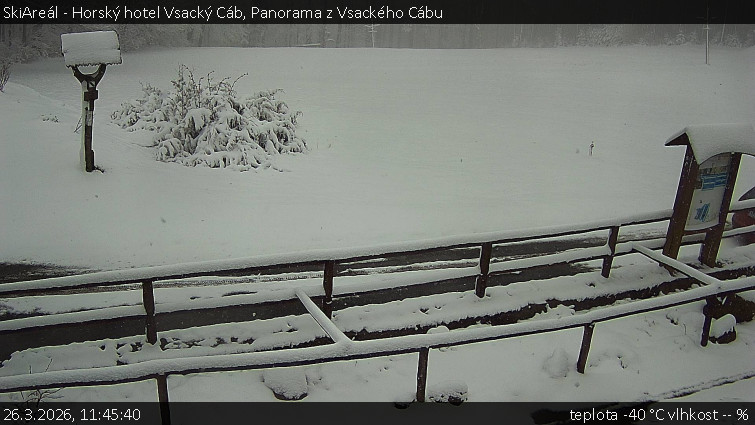 SkiAreál - Horský hotel Vsacký Cáb - Panorama z Vsackého Cábu - 26.3.2026 v 11:45