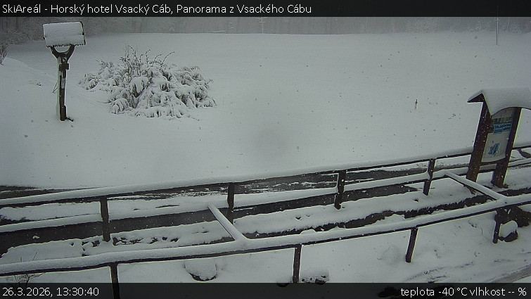 SkiAreál - Horský hotel Vsacký Cáb - Panorama z Vsackého Cábu - 26.3.2026 v 13:30