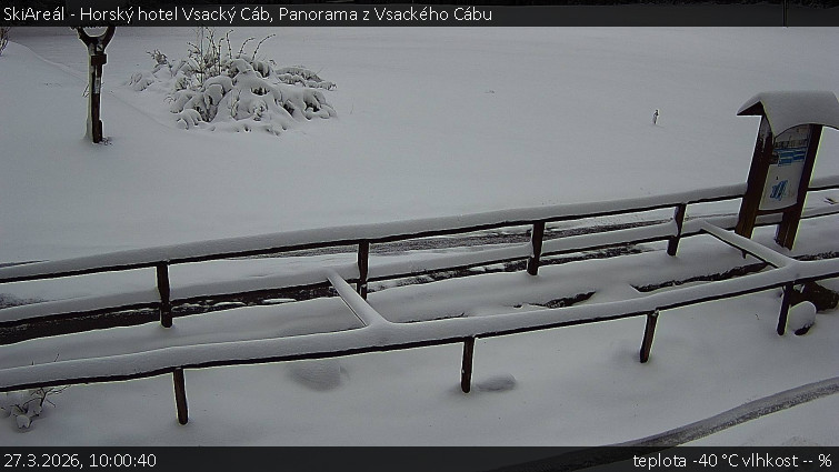 SkiAreál - Horský hotel Vsacký Cáb - Panorama z Vsackého Cábu - 27.3.2026 v 10:00