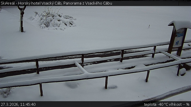 SkiAreál - Horský hotel Vsacký Cáb - Panorama z Vsackého Cábu - 27.3.2026 v 11:45