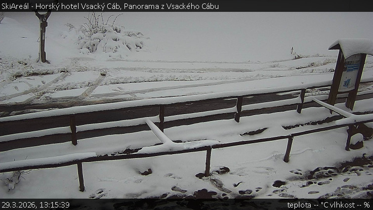 SkiAreál - Horský hotel Vsacký Cáb - Panorama z Vsackého Cábu - 29.3.2026 v 13:15