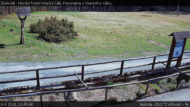 SkiAreál - Horský hotel Vsacký Cáb - Panorama z Vsackého Cábu - 6.4.2026 v 13:45