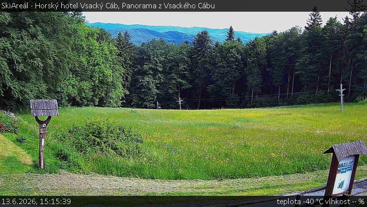 SkiAreál - Horský hotel Vsacký Cáb - Panorama z Vsackého Cábu - 13.6.2026 v 15:15