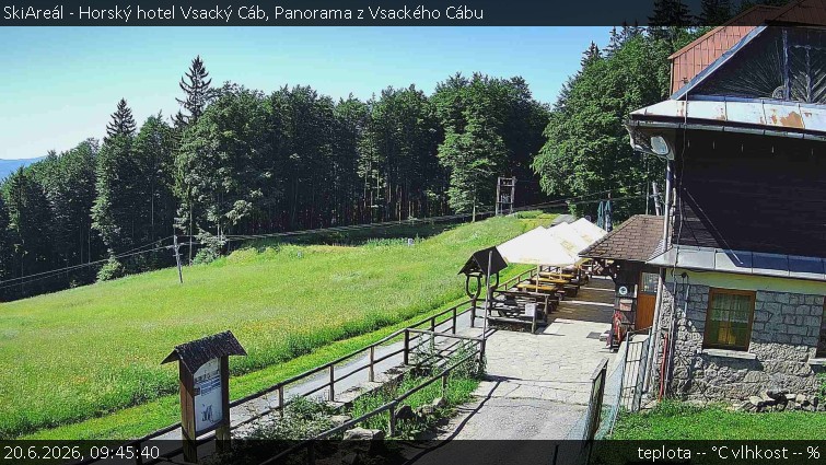 SkiAreál - Horský hotel Vsacký Cáb - Panorama z Vsackého Cábu - 20.6.2026 v 09:45