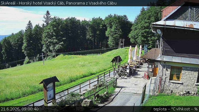 SkiAreál - Horský hotel Vsacký Cáb - Panorama z Vsackého Cábu - 21.6.2026 v 09:00