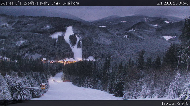 Skiareál Bílá - Lyžařské svahy, Smrk, Lysá hora - 2.1.2026 v 16:30