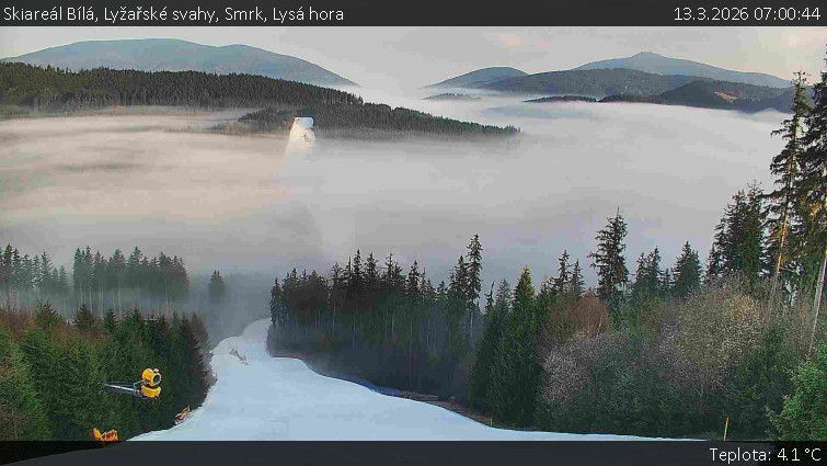 Skiareál Bílá - Lyžařské svahy, Smrk, Lysá hora - 13.3.2026 v 07:00