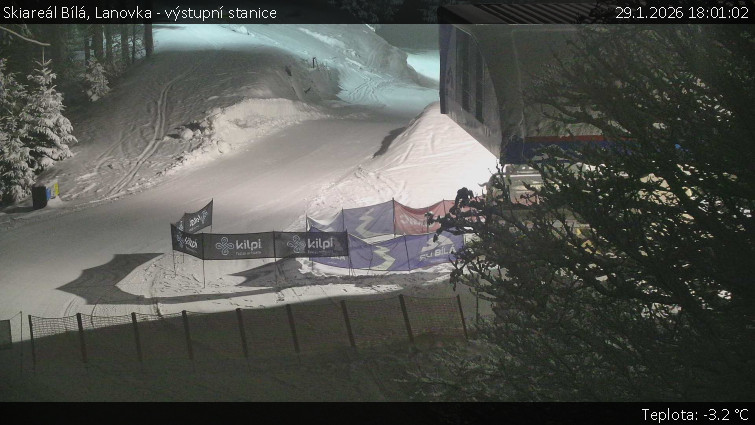 Skiareál Bílá - Lanovka - výstupní stanice - 29.1.2026 v 18:01