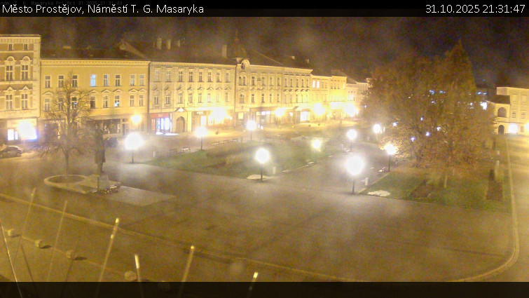 Město Prostějov - Náměstí T. G. Masaryka - 31.10.2025 v 21:31 Město Prostějov - Náměstí T. G. Masaryka - 31.10.2025 v 21:31