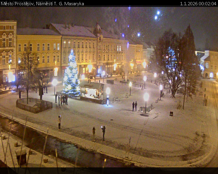 Město Prostějov - Náměstí T. G. Masaryka - 1.1.2026 v 00:02