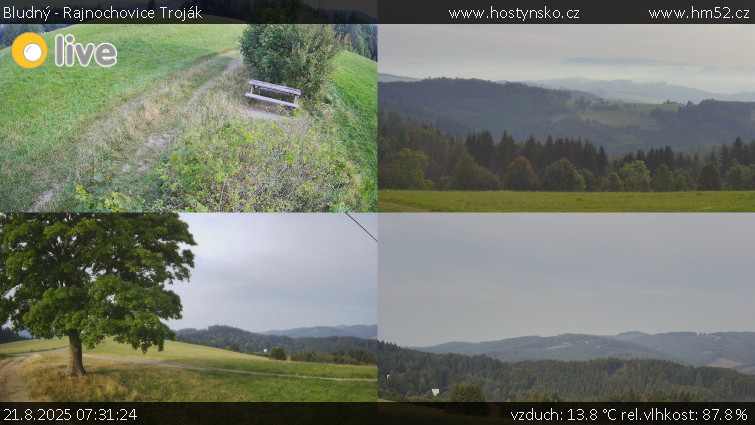 Bludný - Rajnochovice Troják - Sdružený snímek Bludný - 21.8.2025 v 07:31