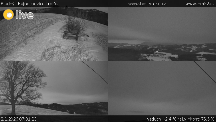 Bludný - Rajnochovice Troják - Sdružený snímek Bludný - 2.1.2026 v 07:01