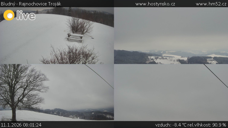 Bludný - Rajnochovice Troják - Sdružený snímek Bludný - 11.1.2026 v 08:01